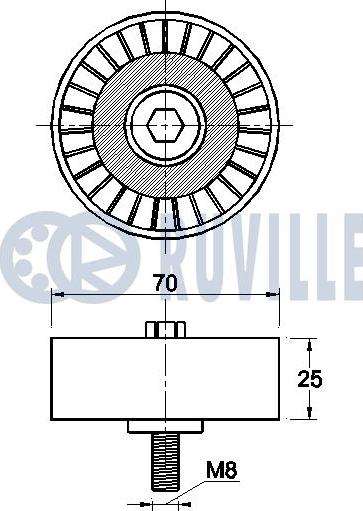 Ruville 542573 - Galoppino / Guidacinghia, Cinghia Poly-V autozon.pro