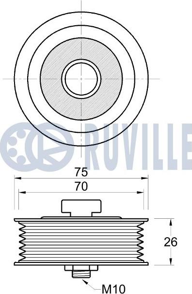 Ruville 542695 - Galoppino / Guidacinghia, Cinghia Poly-V autozon.pro