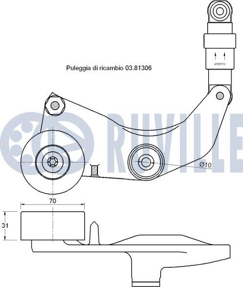 Ruville 542669 - Tendicinghia, Cinghia Poly-V autozon.pro