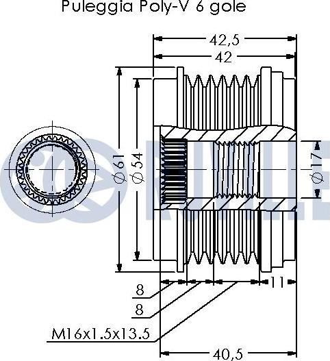 Ruville 542680 - Puleggia cinghia, Alternatore autozon.pro