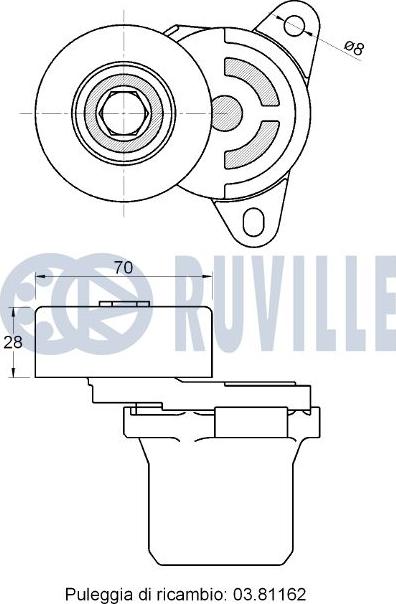 Ruville 542681 - Tendicinghia, Cinghia Poly-V autozon.pro