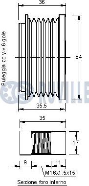 Ruville 542155 - Puleggia cinghia, Alternatore autozon.pro