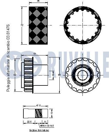 Ruville 542177 - Puleggia cinghia, Alternatore autozon.pro