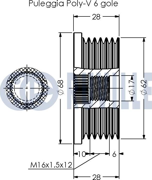 Ruville 542369 - Puleggia cinghia, Alternatore autozon.pro