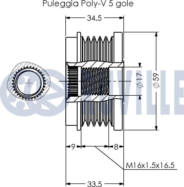 Ruville 542339 - Puleggia cinghia, Alternatore autozon.pro