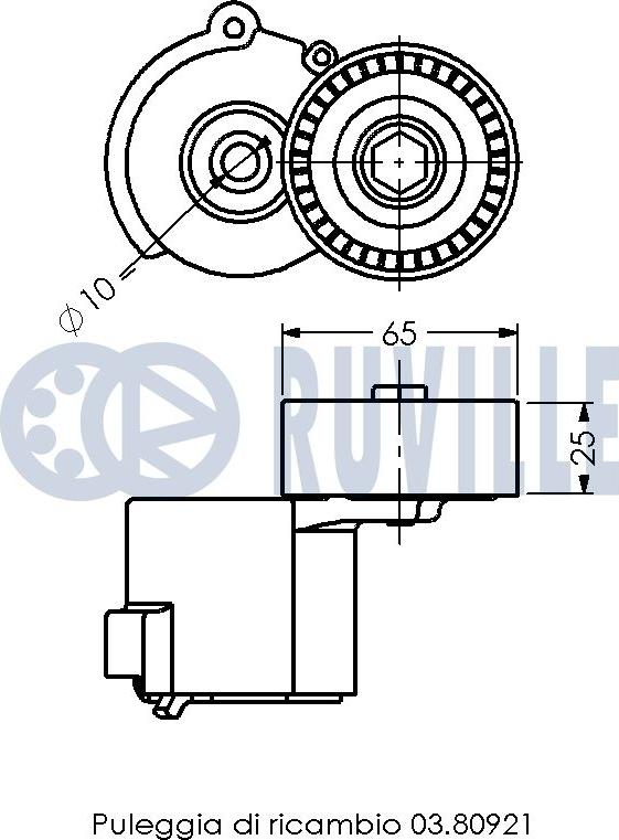 Ruville 542338 - Tendicinghia, Cinghia Poly-V autozon.pro