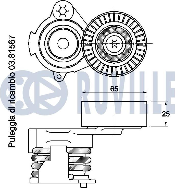 Ruville 542267 - Tendicinghia, Cinghia Poly-V autozon.pro