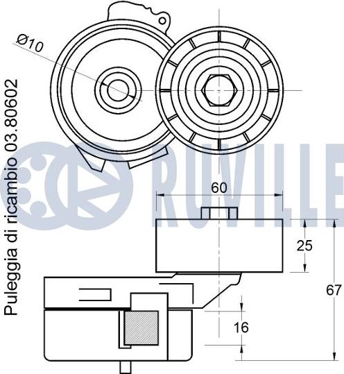 Ruville 542238 - Tendicinghia, Cinghia Poly-V autozon.pro