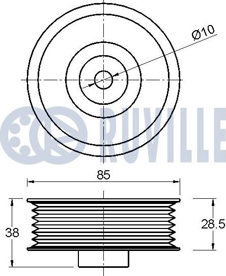 Ruville 542273 - Galoppino / Guidacinghia, Cinghia Poly-V autozon.pro