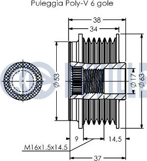 Ruville 542795 - Puleggia cinghia, Alternatore autozon.pro