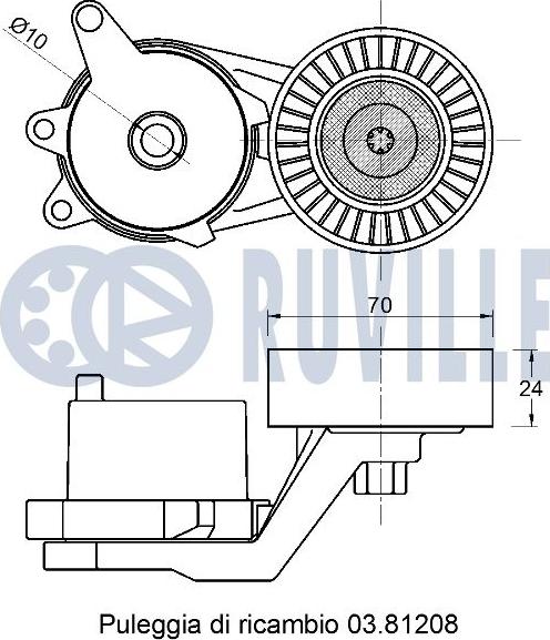 Ruville 542792 - Galoppino / Guidacinghia, Cinghia Poly-V autozon.pro