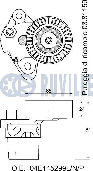 Ruville 542768 - Tendicinghia, Cinghia Poly-V autozon.pro