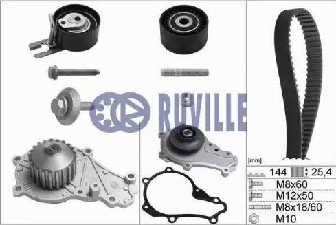 Ruville 55953702 - Pompa acqua + Kit cinghie dentate autozon.pro