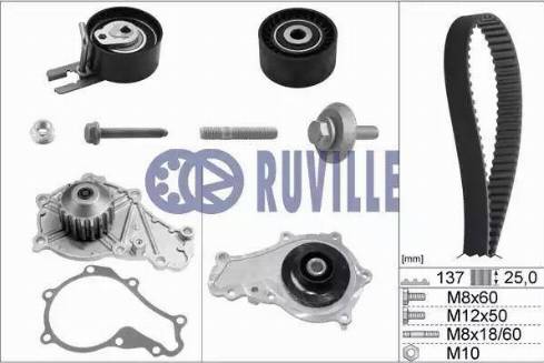 Ruville 55953721 - Pompa acqua + Kit cinghie dentate autozon.pro