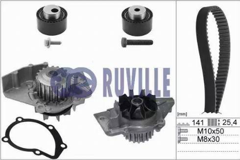 Ruville 55921711 - Pompa acqua + Kit cinghie dentate autozon.pro