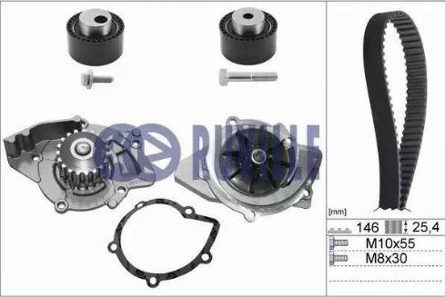 Ruville 55921722 - Pompa acqua + Kit cinghie dentate autozon.pro