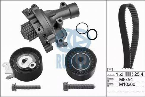 Ruville 55977701 - Pompa acqua + Kit cinghie dentate autozon.pro