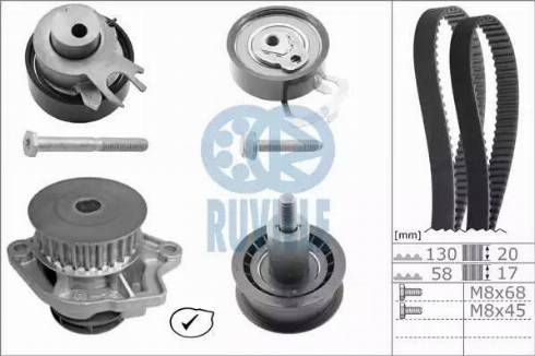 Ruville 55456721 - Pompa acqua + Kit cinghie dentate autozon.pro