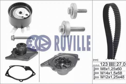 Ruville 55581701 - Pompa acqua + Kit cinghie dentate autozon.pro