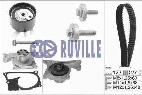 Ruville 55581703 - Pompa acqua + Kit cinghie dentate autozon.pro