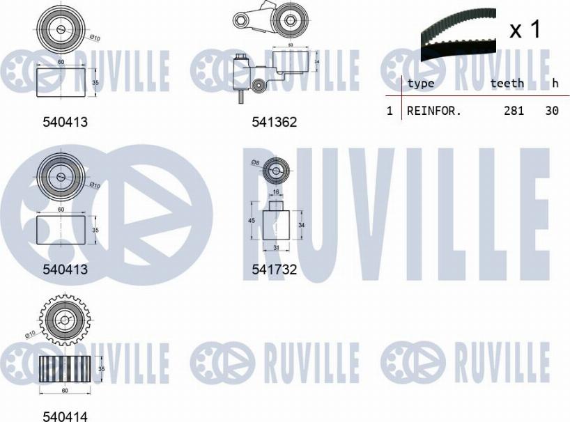 Ruville 550464 - Kit cinghie dentate autozon.pro