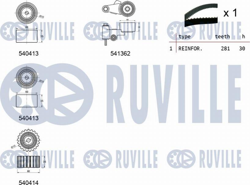 Ruville 550465 - Kit cinghie dentate autozon.pro