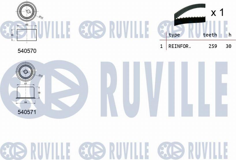 Ruville 550411 - Kit cinghie dentate autozon.pro