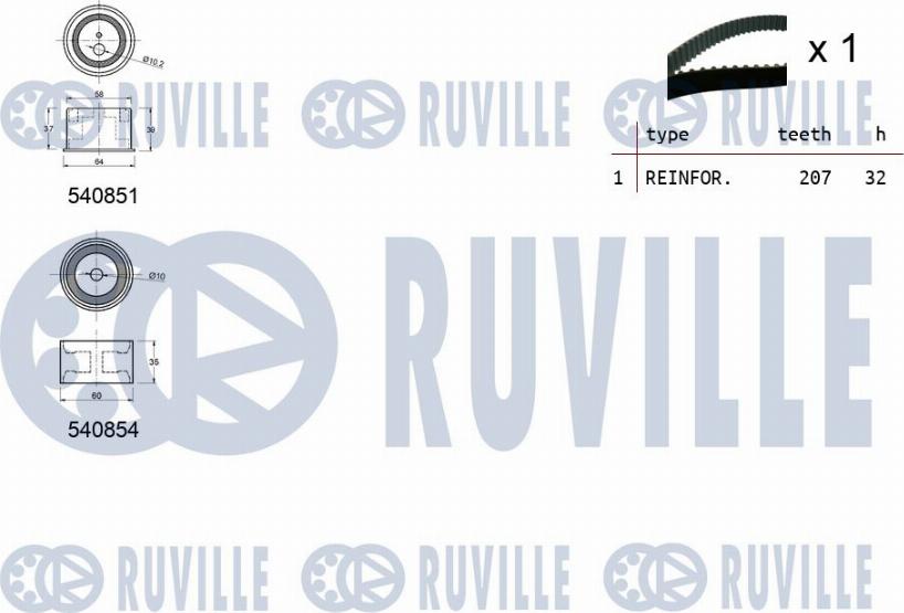 Ruville 550412 - Kit cinghie dentate autozon.pro