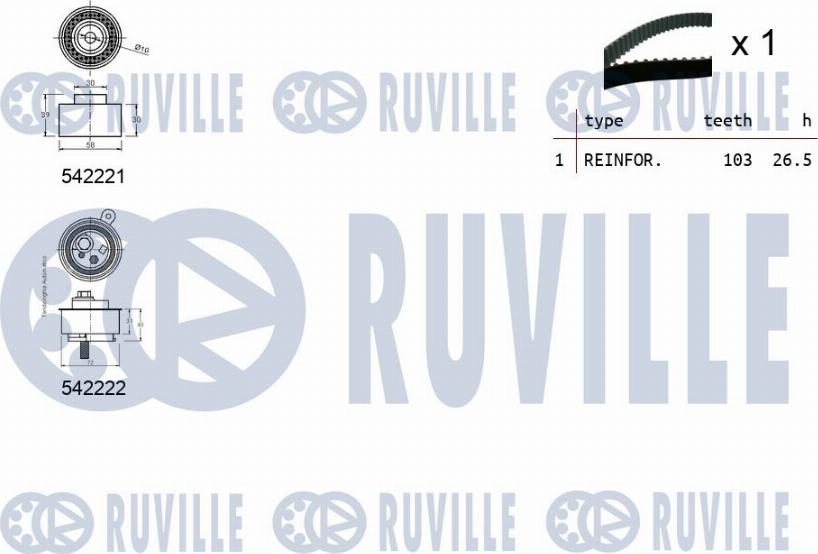 Ruville 550430 - Kit cinghie dentate autozon.pro