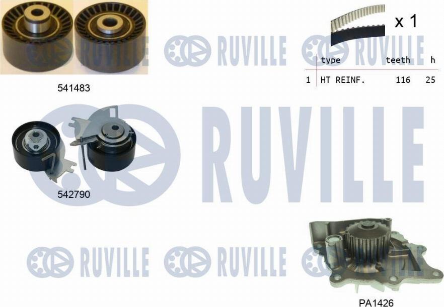 Ruville 5504271 - Pompa acqua + Kit cinghie dentate autozon.pro