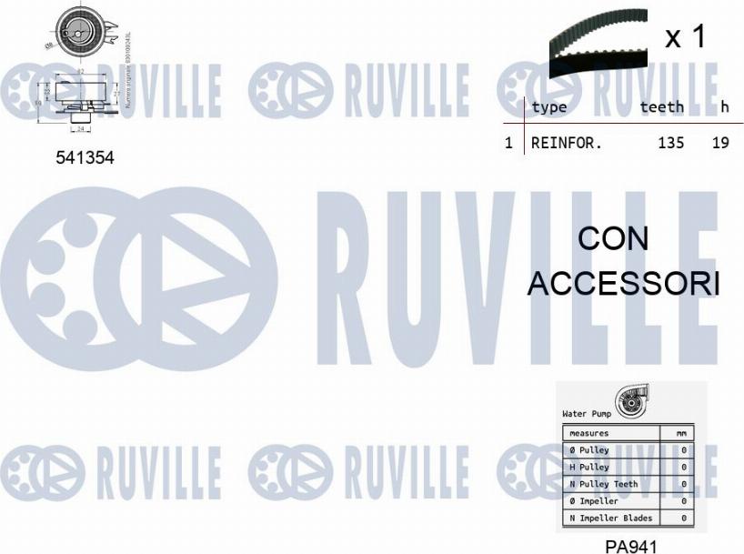 Ruville 5500971 - Pompa acqua + Kit cinghie dentate autozon.pro