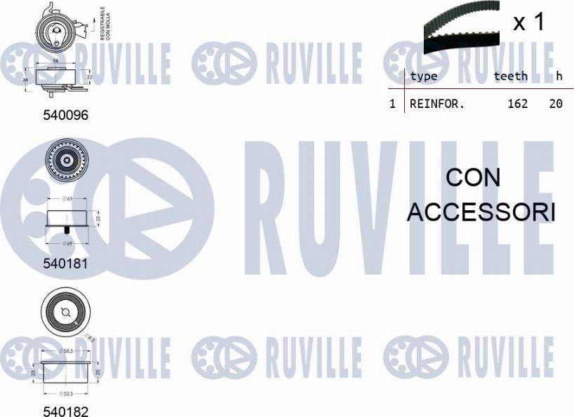 Ruville 550040 - Kit cinghie dentate autozon.pro