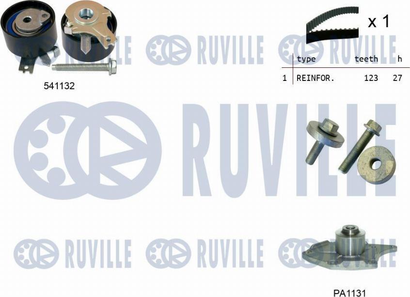 Ruville 5500551 - Pompa acqua + Kit cinghie dentate autozon.pro