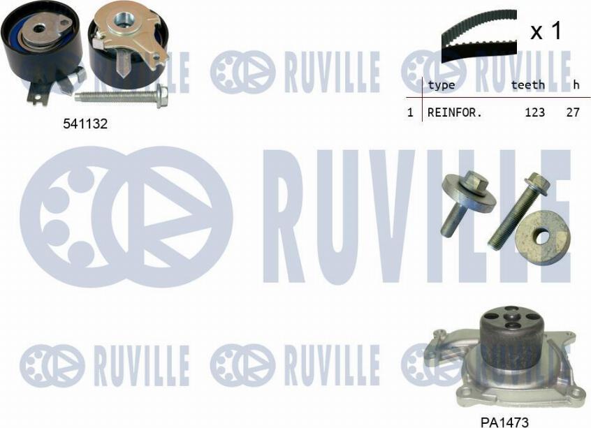 Ruville 5500553 - Pompa acqua + Kit cinghie dentate autozon.pro