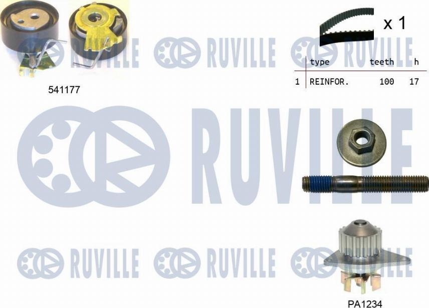 Ruville 5500501 - Pompa acqua + Kit cinghie dentate autozon.pro