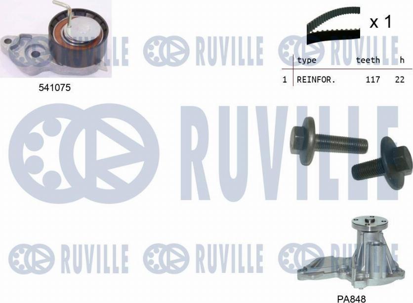 Ruville 5500641 - Pompa acqua + Kit cinghie dentate autozon.pro