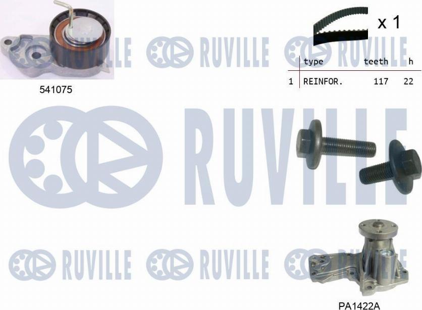 Ruville 5500642 - Pompa acqua + Kit cinghie dentate autozon.pro