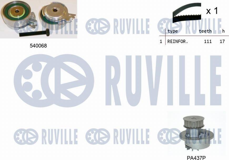 Ruville 5500051 - Pompa acqua + Kit cinghie dentate autozon.pro