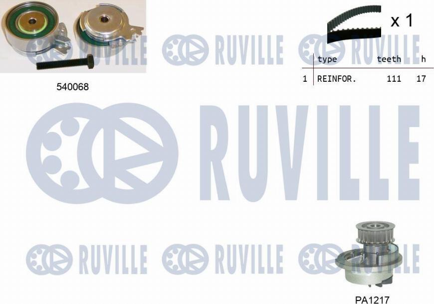 Ruville 5500052 - Pompa acqua + Kit cinghie dentate autozon.pro