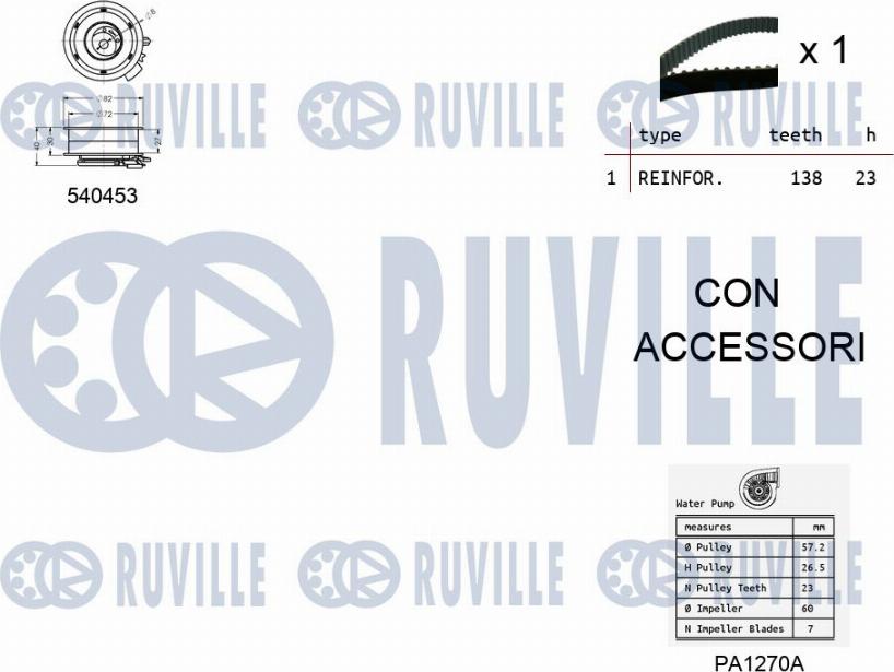 Ruville 5500131 - Pompa acqua + Kit cinghie dentate autozon.pro