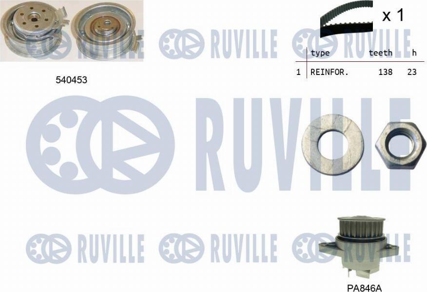 Ruville 5500132 - Pompa acqua + Kit cinghie dentate autozon.pro