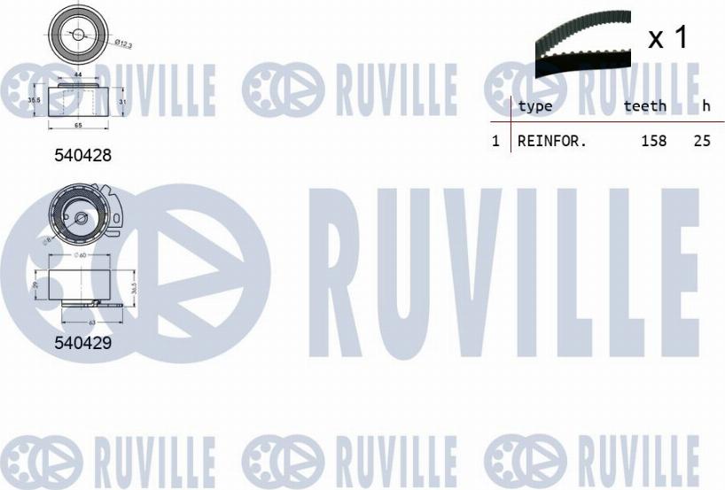 Ruville 550031 - Kit cinghie dentate autozon.pro