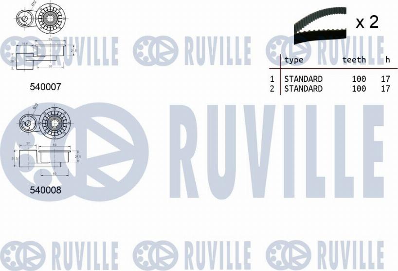 Ruville 550027 - Kit cinghie dentate autozon.pro