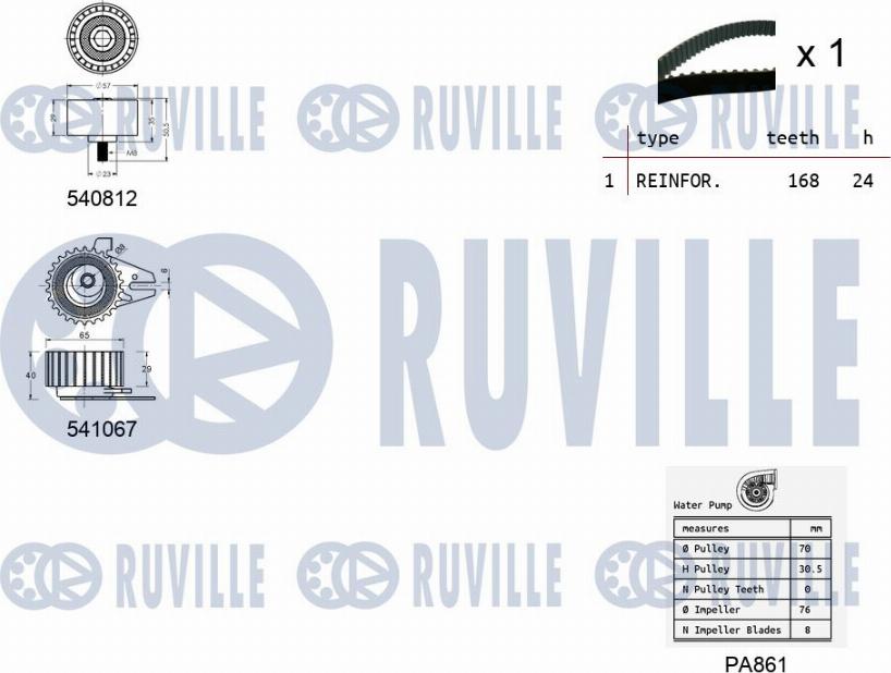 Ruville 5501441 - Pompa acqua + Kit cinghie dentate autozon.pro