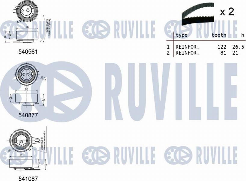 Ruville 550143 - Kit cinghie dentate autozon.pro