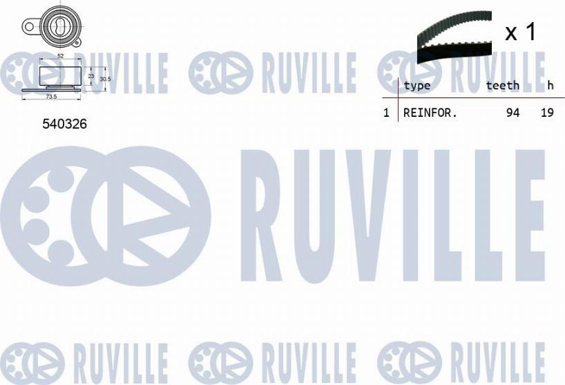 Ruville 550162 - Kit cinghie dentate autozon.pro