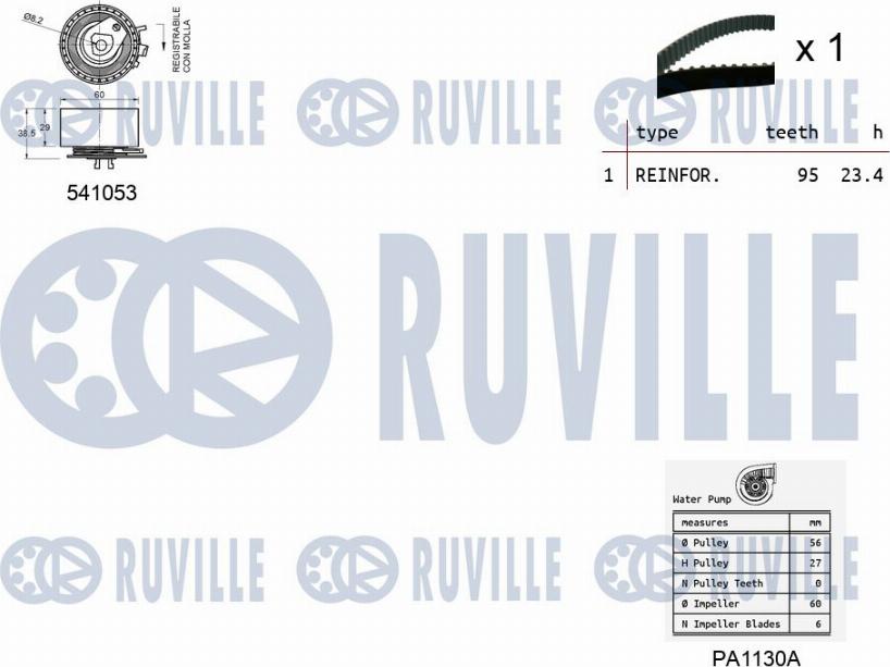 Ruville 5501191 - Pompa acqua + Kit cinghie dentate autozon.pro