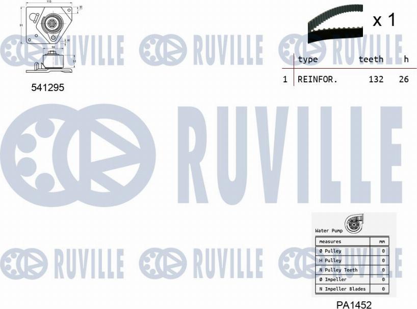 Ruville 5501132 - Pompa acqua + Kit cinghie dentate autozon.pro