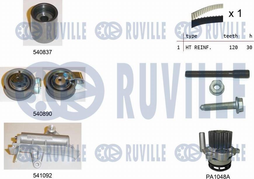 Ruville 5501381 - Pompa acqua + Kit cinghie dentate autozon.pro