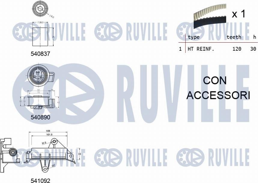 Ruville 550138 - Kit cinghie dentate autozon.pro